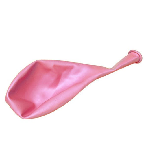 Uninflated pearl pink balloon on a white background.