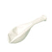 Single uninflated pearl white balloon lying flat on a white background.
