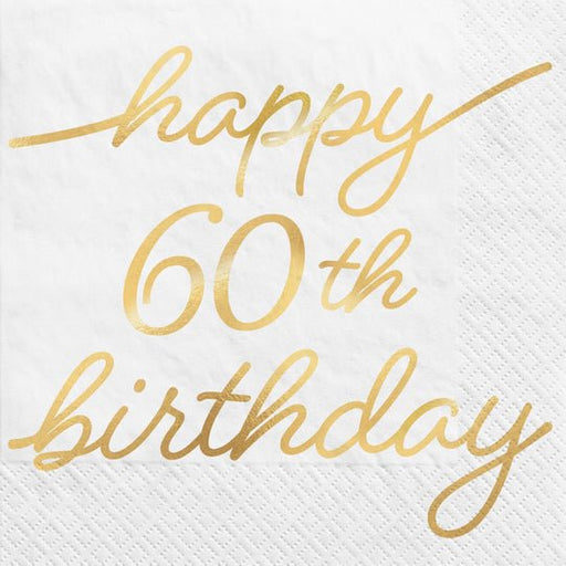 Golden Age 60th Birthday Beverage Napkins 16pk | 1ct - Zurchers