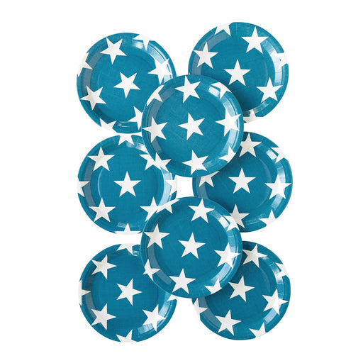 Hamptons Navy Star Round Paper Plates 9" | 8ct - Zurchers