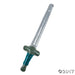 Inflatable toy sword with a silver blade and a teal handle.