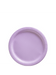 A single lavender-colored round paper plate with a simple design and slightly raised rim, shown against a white background.