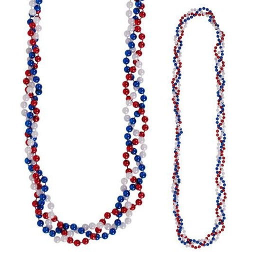 Patriotic Red, Silver, & Blue Braided Beads | 1ct - Zurchers