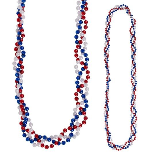 Patriotic Red, Silver, & Blue Braided Beads | 1ct - Zurchers