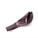 Single uninflated metallic burgundy  balloon lying flat on a white background.