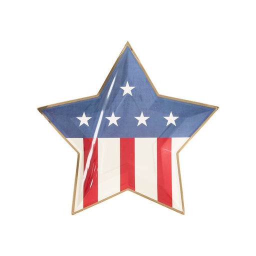 Denim And Stripes Star - Shaped Paper Plate 9" | 8 ct - Zurchers