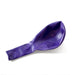Uninflated purple latex balloon resting on a white background.