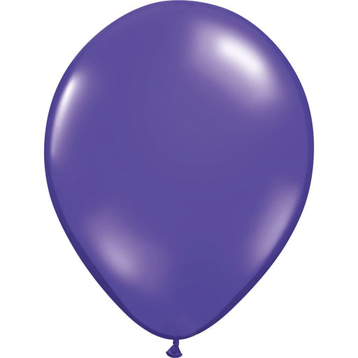 Inflated violet latex balloon on a white background.