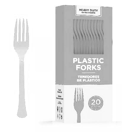 Silver Heavy Duty Plastic Forks | 20ct - Zurchers