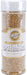 Wilton brand container of gold pearlized sugar sprinkles with a white lid and clear body revealing the golden sugar crystals. Labeled in English and Spanish with a net weight of 5.25 oz (148 g).