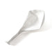 Single uninflated white balloon lying flat on a white background.