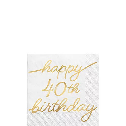 Golden Age 40th Birthday Beverage Napkin 16pk | 1ct - Zurchers