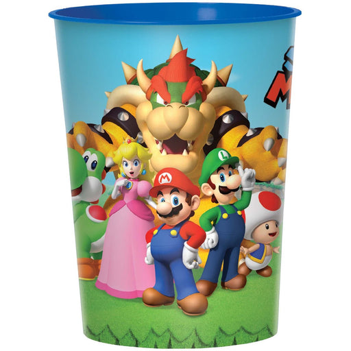 Super Mario Bros Birthday Party Blue Favor Cup, 16 Oz. | 1 Count - Zurchers
