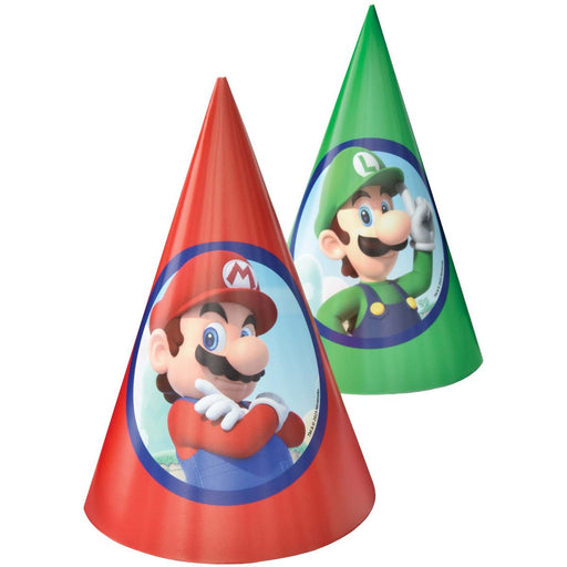 Super Mario Bros Birthday Party Hats | 8 ct - Zurchers