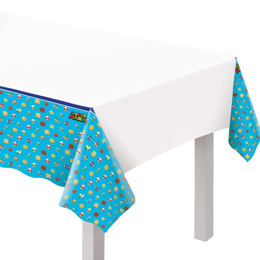 Super Mario Bros Rectangular Plastic Table Cover, 54" x 96", 1 ct - Zurchers