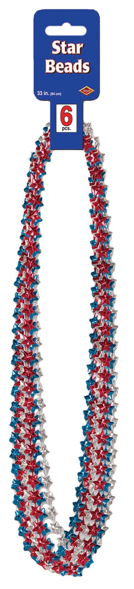 Patriotic Red, Silver, & Blue Star Beads 6pk | 1ct - Zurchers