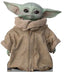 Plush toy figure resembling Baby Yoda (The Child) from Star Wars, with large ears, green skin, and wearing a tan robe.