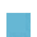 A square Caribbean blue paper napkin with embossed edges, placed flat against a white background.