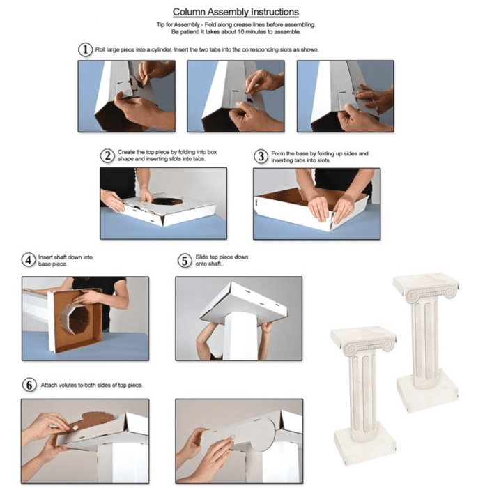 3D Cardboard Italian Column Props 33 3/4" | 2ct - Zurchers