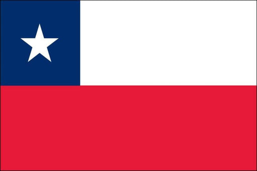 Rectangular flag with two horizontal stripes: white on the top and red on the bottom. In the top left corner, there is a blue square containing a single white five-pointed star.