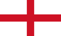 Rectangular flag with a white background and a red cross extending horizontally and vertically to the edges, forming a symmetrical design.