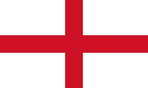 Rectangular flag with a white background and a red cross extending horizontally and vertically to the edges, forming a symmetrical design.