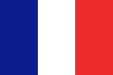 Rectangular flag with three vertical stripes: blue on the left, white in the center, and red on the right.
