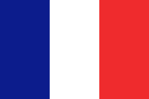 Rectangular flag with three vertical stripes: blue on the left, white in the center, and red on the right.