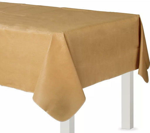 Gold Flannel Backed Vinyl Table Cover 54"x108" | 1ct - Zurchers