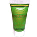 Tube of Mehron makeup in a bright green shade. The squeeze tube has a white flip-top cap and a clear body showing the product color. The front of the tube features the Mehron logo in gold with radiating sunburst lines above and below it. Additional product details are printed in small gold text beneath the logo.