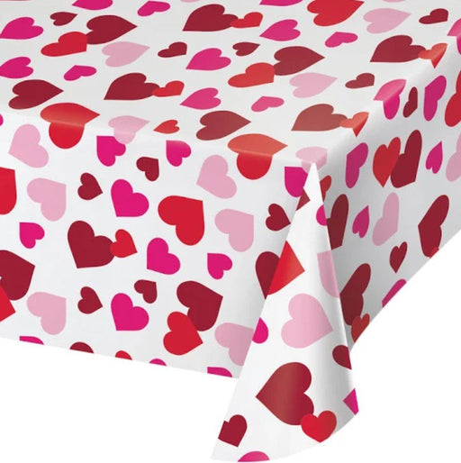 Valentines Hearts Plastic Tablecloth - Zurchers