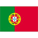 A flag with two vertical sections: green on the left and red on the right, featuring a detailed yellow armillary sphere and shield in the center.