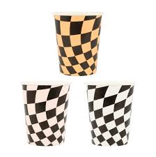 Meri Meri Halloween Checker Cups 9 oz. | 8 ct - Zurchers