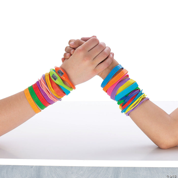 Inspirational Sayings Rubber Bracelets | 24ct - Zurchers