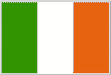 A flag with three vertical stripes of green, white, and orange from left to right.