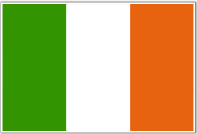 A flag with three vertical stripes of green, white, and orange from left to right.