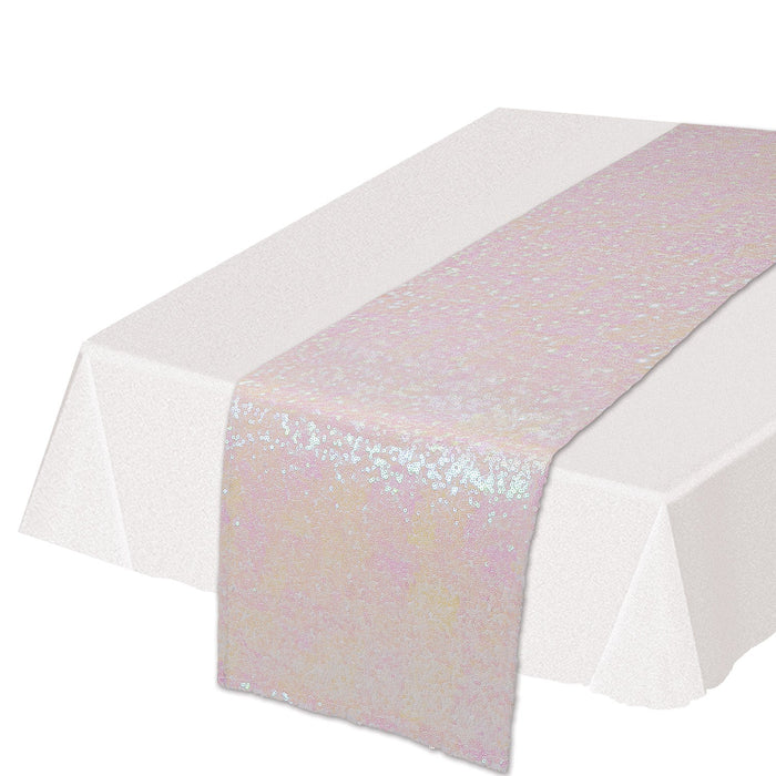Patriotic Opalescent Sequined Table Runner 6ft | 1 ct - Zurchers
