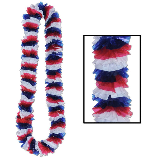 Patriotic Tricolor Party Leis 4pk | 1ct - Zurchers
