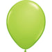 Single inflated lime green balloon on a white background.