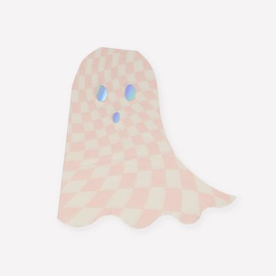 Meri Meri Halloween Pink Checker Ghost Napkins | 16 ct - Zurchers