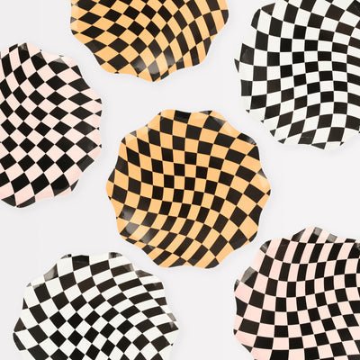 Meri Meri Halloween Checker Side Plates 9" | 8 ct - Zurchers