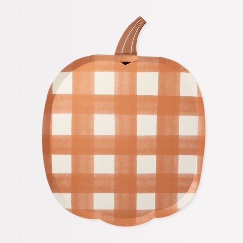 Halloween Gingham Pumpkin Plates 10.5" | 8ct - Zurchers