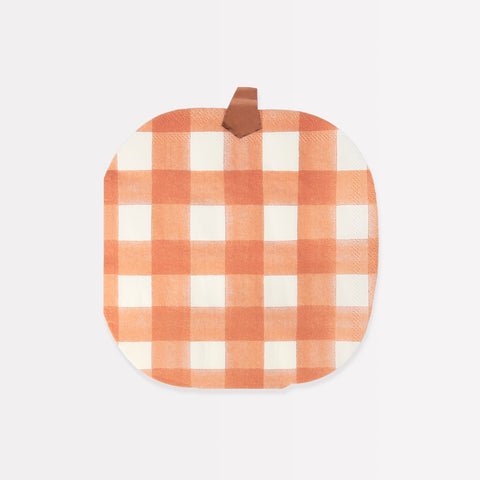 Halloween Gingham Pumpkin Lunch Napkins | 16ct - Zurchers