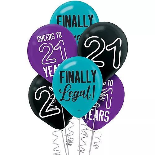 Finally 21 Latex Balloon Pack | 15 ct - Zurchers