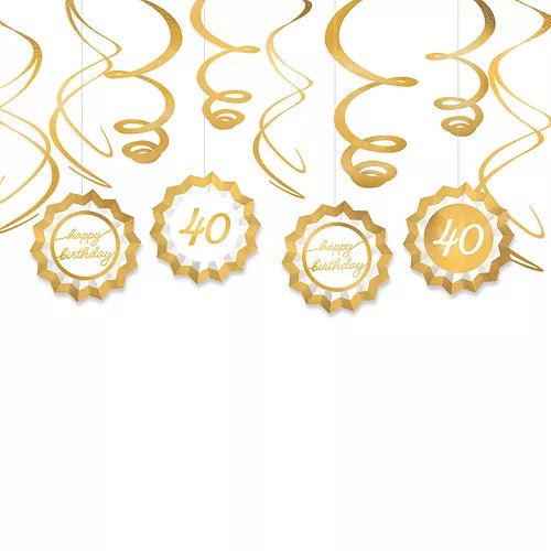 Golden Age 40th Birthday Swirl Decorating Kit | 1ct - Zurchers