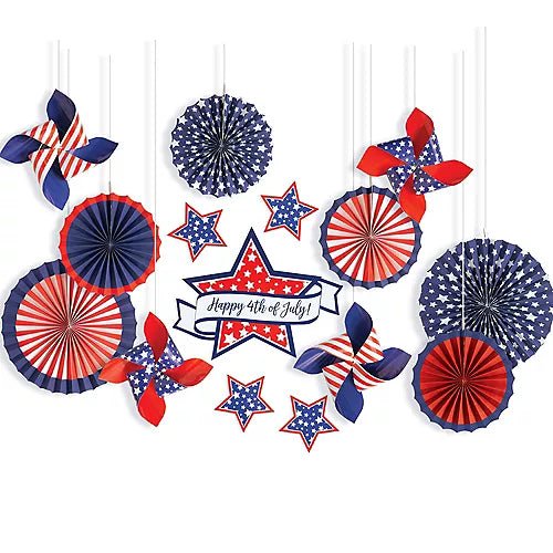 Patriotic Pinwheel Wall Decorating Kit 15pcs | 1ct - Zurchers