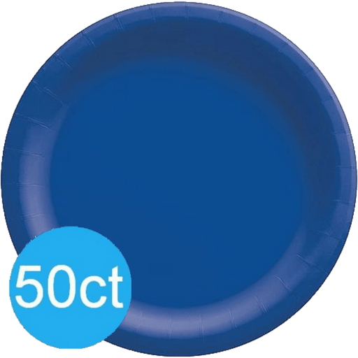 Bright Royal Blue 10" Paper Plates | 50ct - Zurchers
