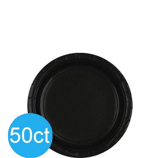 Black 6.75'' Paper Plates | 50ct - Zurchers