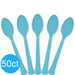 Caribbean Blue Heavy Duty Plastic Spoons | 50ct - Zurchers