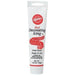Tube of Wilton Red Decorating Icing, 4.25 oz, with ready-to-use nozzle for writing and decorating cakes or cookies. Packaging is white with yellow icing graphic and black/red text.